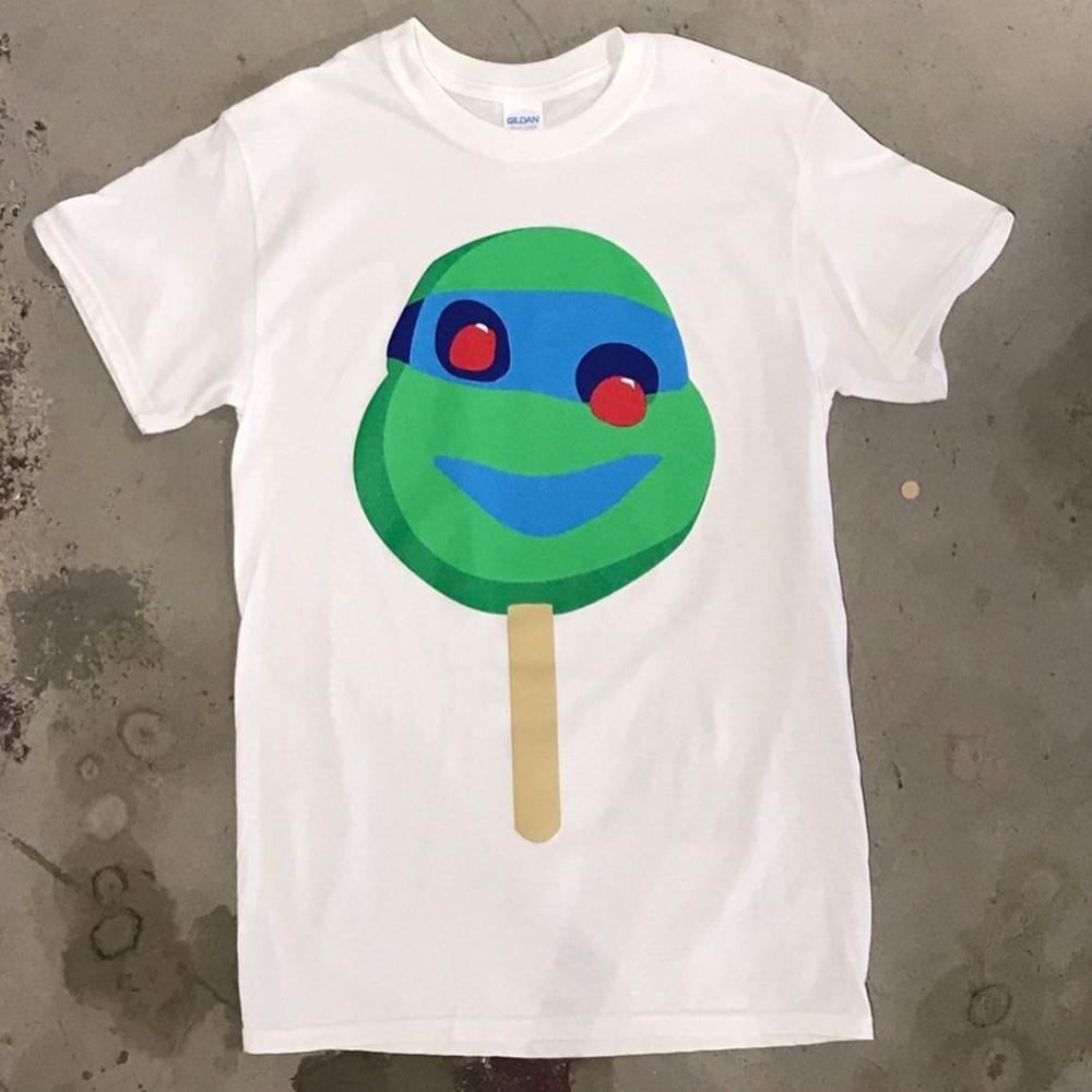 NEW LEONARDO ICE CREAM TEE FUNNY NINJA TURTLE